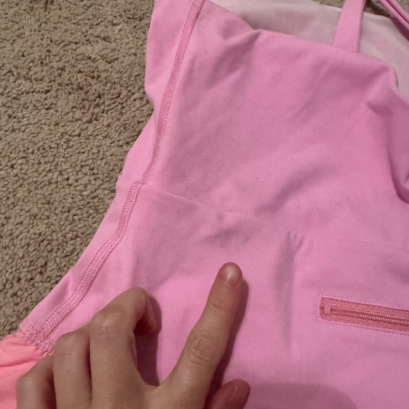 Free People Movement-Pink Righteous Runsie Cutout Criss Cross Workout Romper - Picture 7 of 9